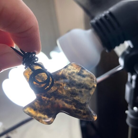 Smoky Agate w/ Druzy Window Texas Necklace Pendant - Picture 4 of 5